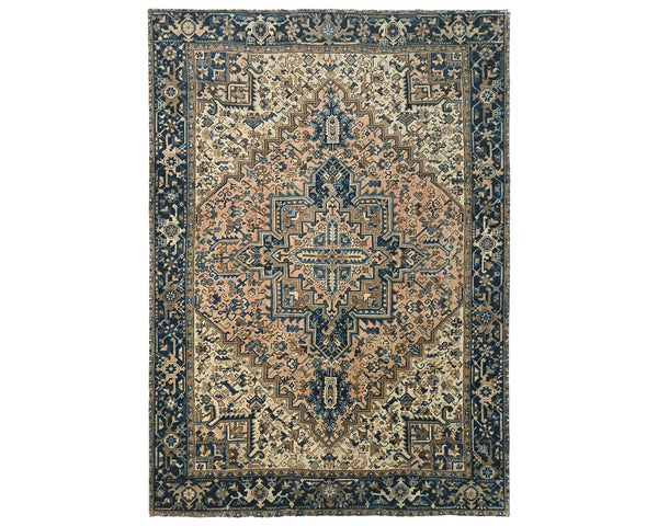 8x10 Vintage Heriz Terracotta Persian Style Hand Knotted Wool Area Rug