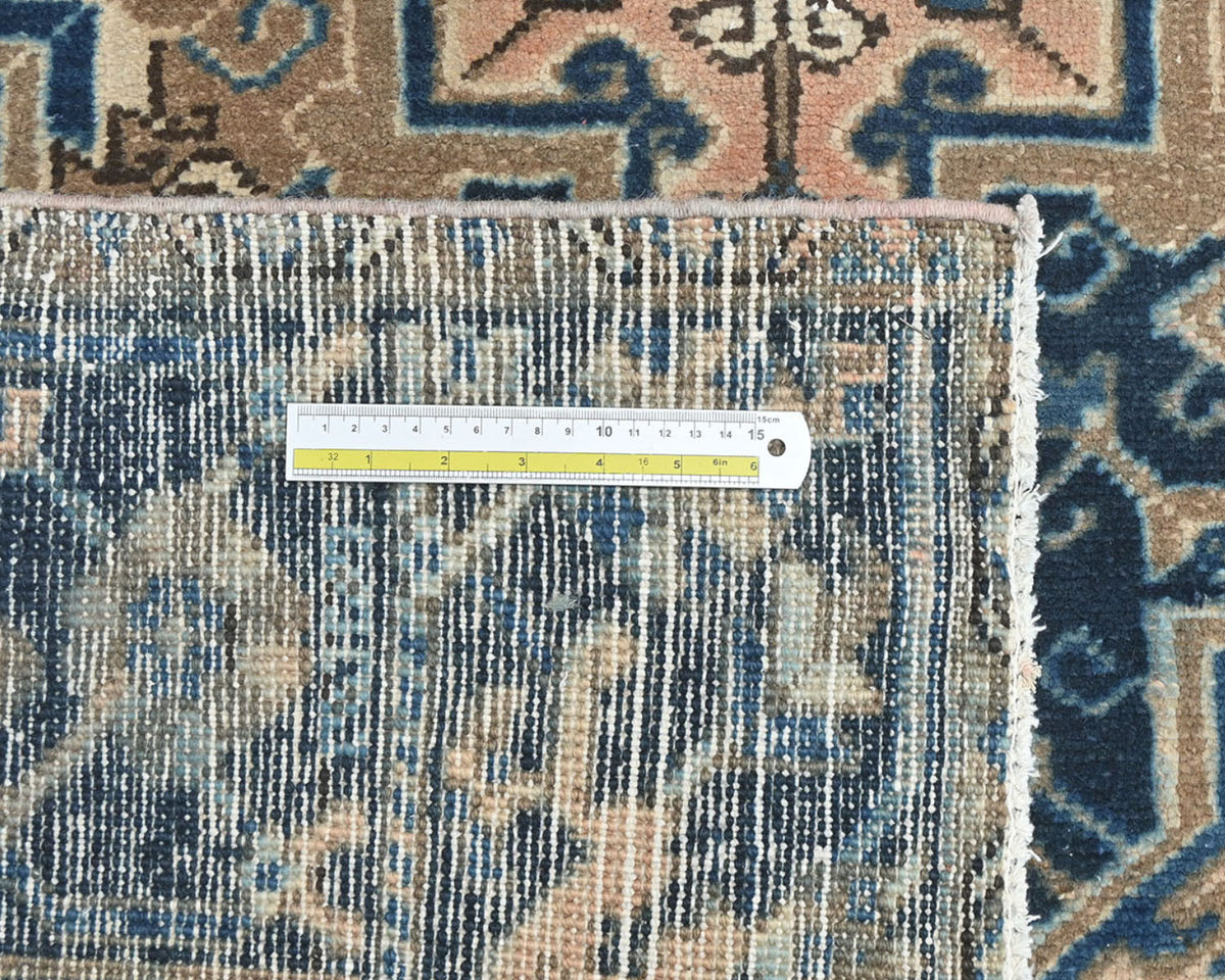 Alfombra de lana anudada a mano estilo persa terracota Heriz vintage de 8 x 10 pulgadas