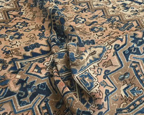 8x10 Vintage Heriz Terracotta Persian Style Hand Knotted Wool Area Rug