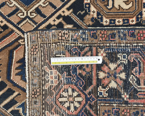 8x10 Vintage Heriz Brown Persian Style Hand Knotted Wool Area Rug