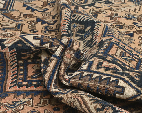 8x11 Vintage Heriz Terracotta Persian Style Hand Knotted Wool Area Rug