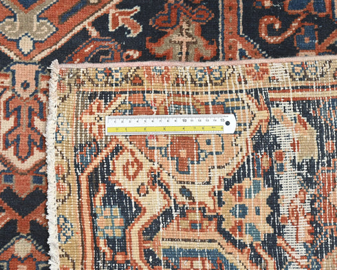 10x13 Vintage Heriz Terracotta Persian Style Hand Knotted Wool Area Rug