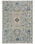 5x7 Kazak Gray Blue Afghan Hand Knotted Geometric Wool Area Rug