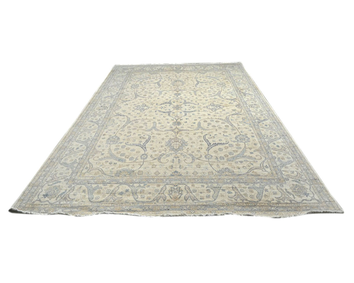 13x17 Zeigler Beige Afghan Hand Knotted Wool Area Rug