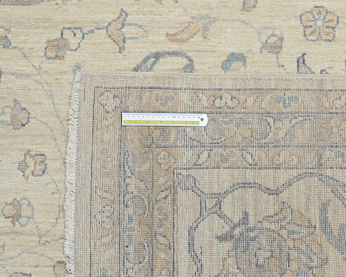 13x17 Zeigler Beige Afghan Hand Knotted Wool Area Rug