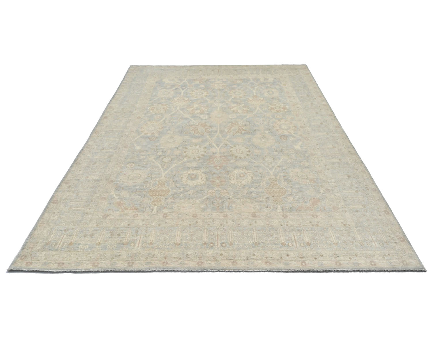 8x10 Gray Chobi Fine Quality Afghan Hand Knotted Wool Area Rug