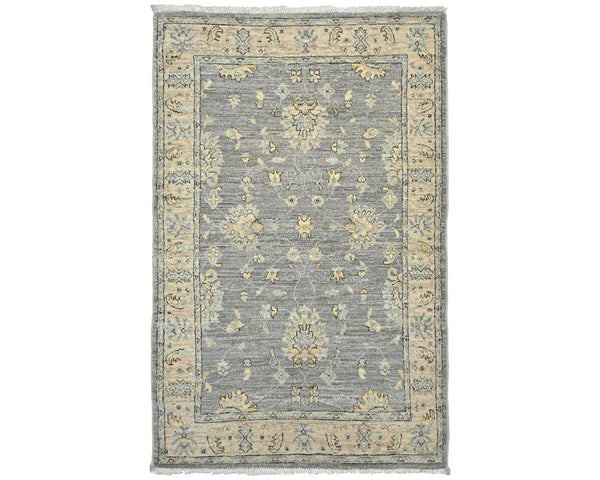 3x5 Zeigler Gray Afghan Hand Knotted Wool Area Rug