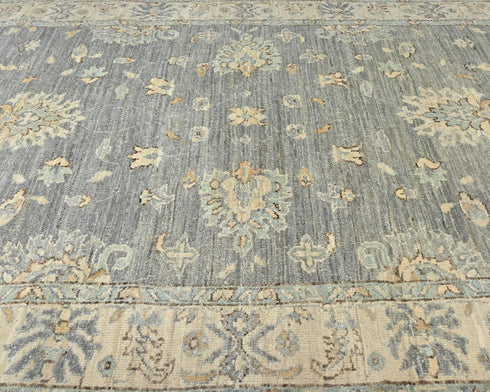 4x6 Zeigler Gray Afghan Hand Knotted Wool Area Rug