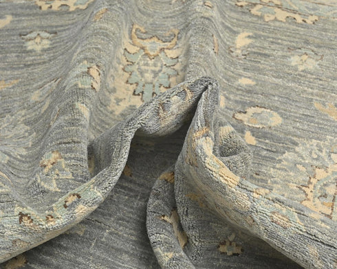 4x6 Zeigler Gray Afghan Hand Knotted Wool Area Rug