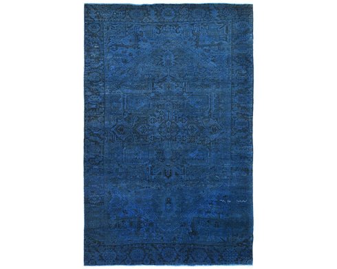 8x11 Vintage Heriz Over Dyed Persian Style Hand Knotted Wool Area Rug