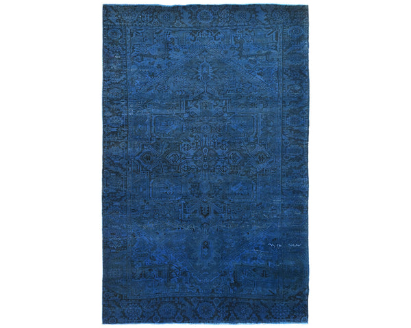8x11 Vintage Heriz Over Dyed Persian Style Hand Knotted Wool Area Rug