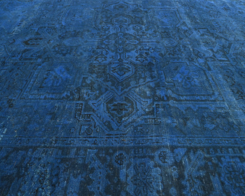 8x11 Vintage Heriz Over Dyed Persian Style Hand Knotted Wool Area Rug