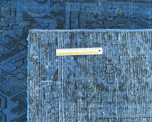 8x11 Vintage Heriz Over Dyed Persian Style Hand Knotted Wool Area Rug