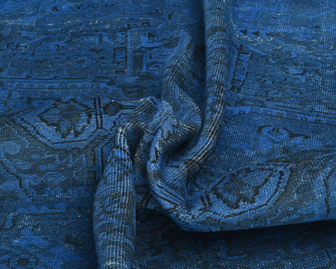 8x11 Vintage Heriz Over Dyed Persian Style Hand Knotted Wool Area Rug