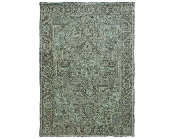 8x11 Vintage Heriz Brown Persian Style Hand Knotted Wool Area Rug