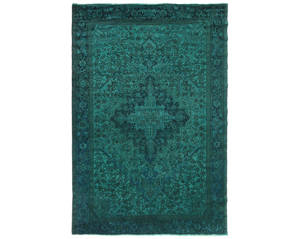 8x11 Vintage Heriz Over Dyed Persian Style Hand Knotted Wool Area Rug