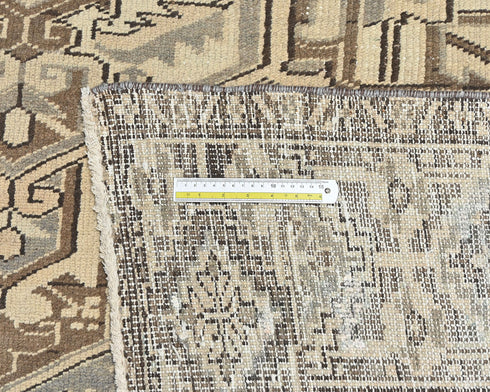 9x11 Vintage Heriz Brown Persian Style Hand Knotted Wool Area Rug