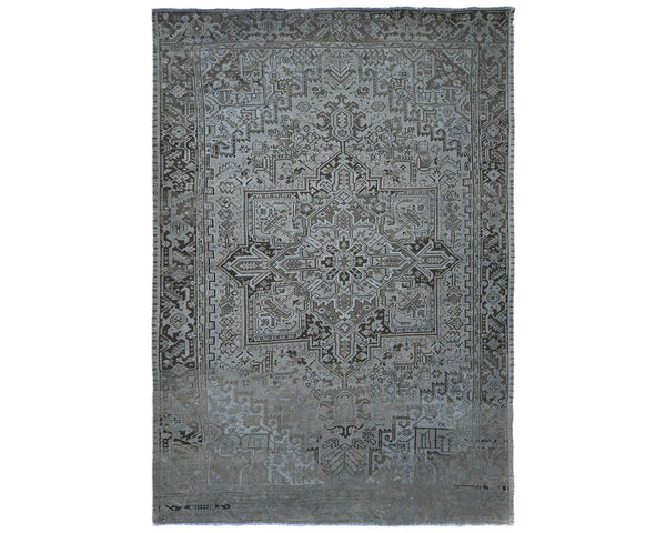 9x12 Vintage Heriz Brown Persian Style Hand Knotted Wool Area Rug