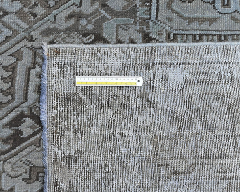 9x12 Vintage Heriz Brown Persian Style Hand Knotted Wool Area Rug