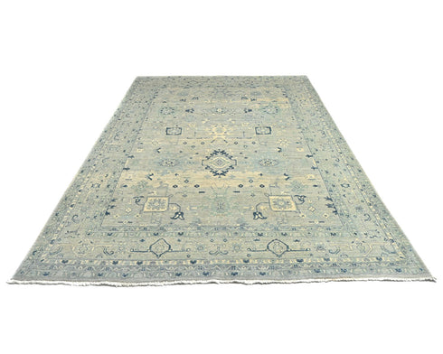 8x10 Zeigler Gray Afghan Hand Knotted Wool Area Rug