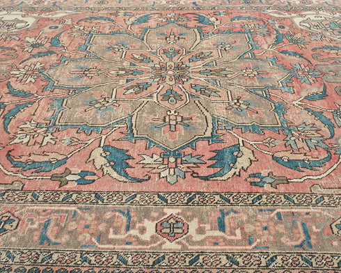 7x10 Vintage Heriz Terracotta Persian Style Hand Knotted Wool Area Rug