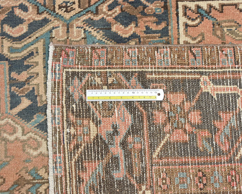 8x11 Vintage Heriz Terracotta Persian Style Hand Knotted Wool Area Rug