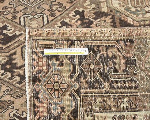 9x12 Vintage Heriz Brown Persian Style Hand Knotted Wool Area Rug