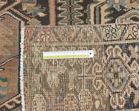 10x13 Vintage Heriz Brown Persian Style Hand Knotted Wool Area Rug