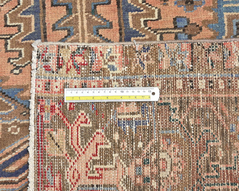 10x13 Vintage Heriz Terracotta Persian Style Hand Knotted Wool Area Rug