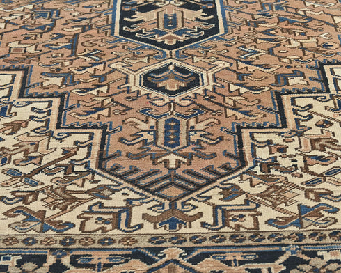 10x12 Vintage Heriz Brown Persian Style Hand Knotted Wool Area Rug