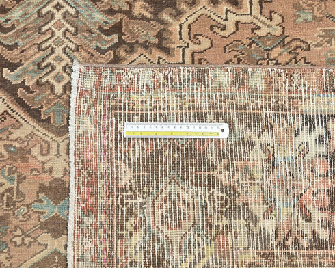 10x13 Vintage Heriz Terracotta Persian Style Hand Knotted Wool Area Rug
