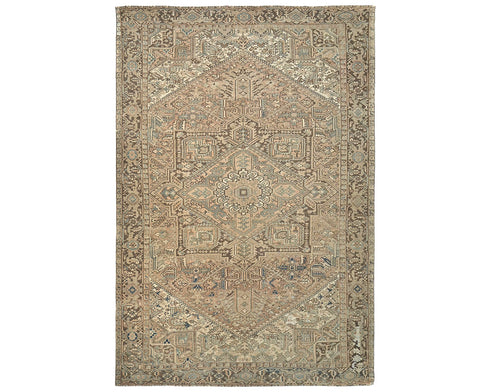 10x13 Vintage Heriz Brown Persian Style Hand Knotted Wool Area Rug