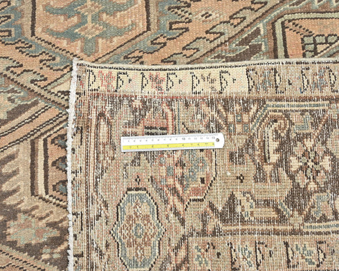 10x13 Vintage Heriz Brown Persian Style Hand Knotted Wool Area Rug