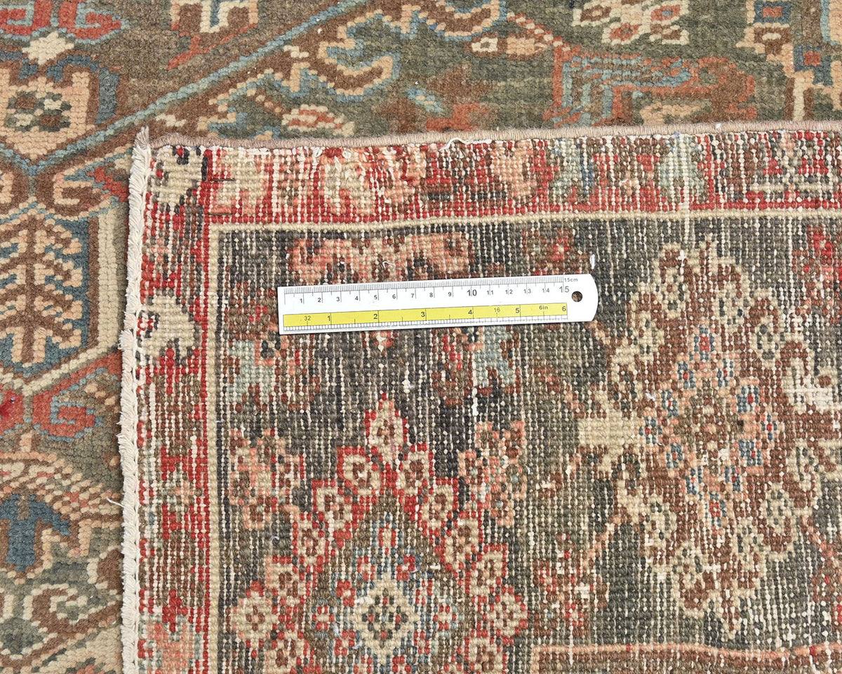 10x13 Vintage Heriz Terracotta Persin Style Hand Knotted Wool Area Rug