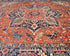 9x12 Rust Blue Aryana Afghan Hand Knotted Veg Dye Wool Area Rug