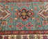 19 Feet Green Kazak Afghan Hand Knotted Wool Runner Rug