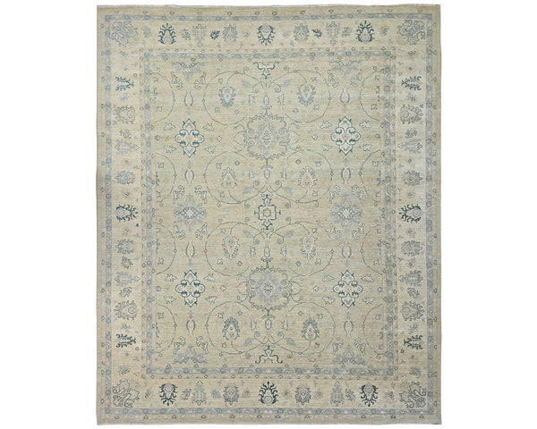 12x15 Zeigler Muted Gray Afghan Hand Knotted Wool Area Rug