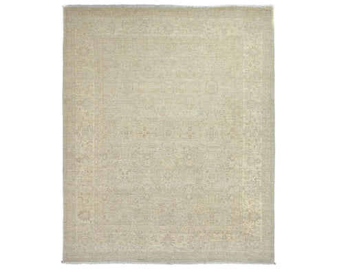 8x10 Ziegler Beige Afghan Hand Knotted Wool Area Rug