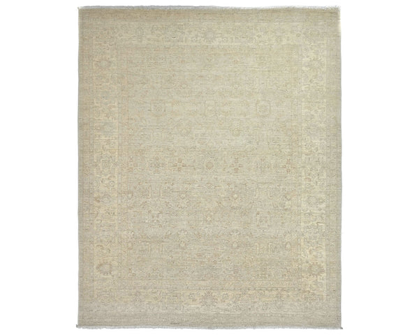 8x10 Ziegler Beige Afghan Hand Knotted Wool Area Rug