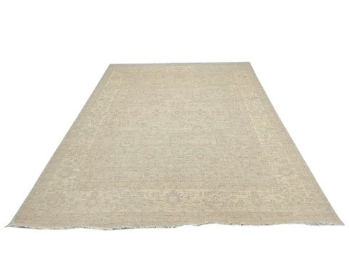 8x10 Ziegler Beige Afghan Hand Knotted Wool Area Rug
