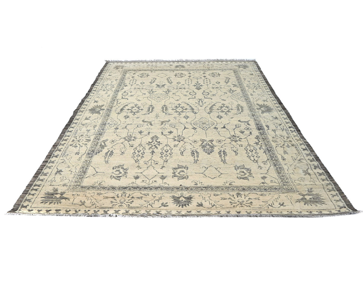8x10 Moroccan Beige Hand Woven Wool Area Rug