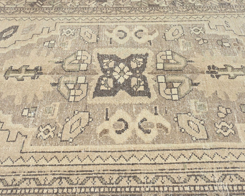 17 Ft Vintage Brown Persian Style Hand Knotted Low Pile Wool Runner Rug