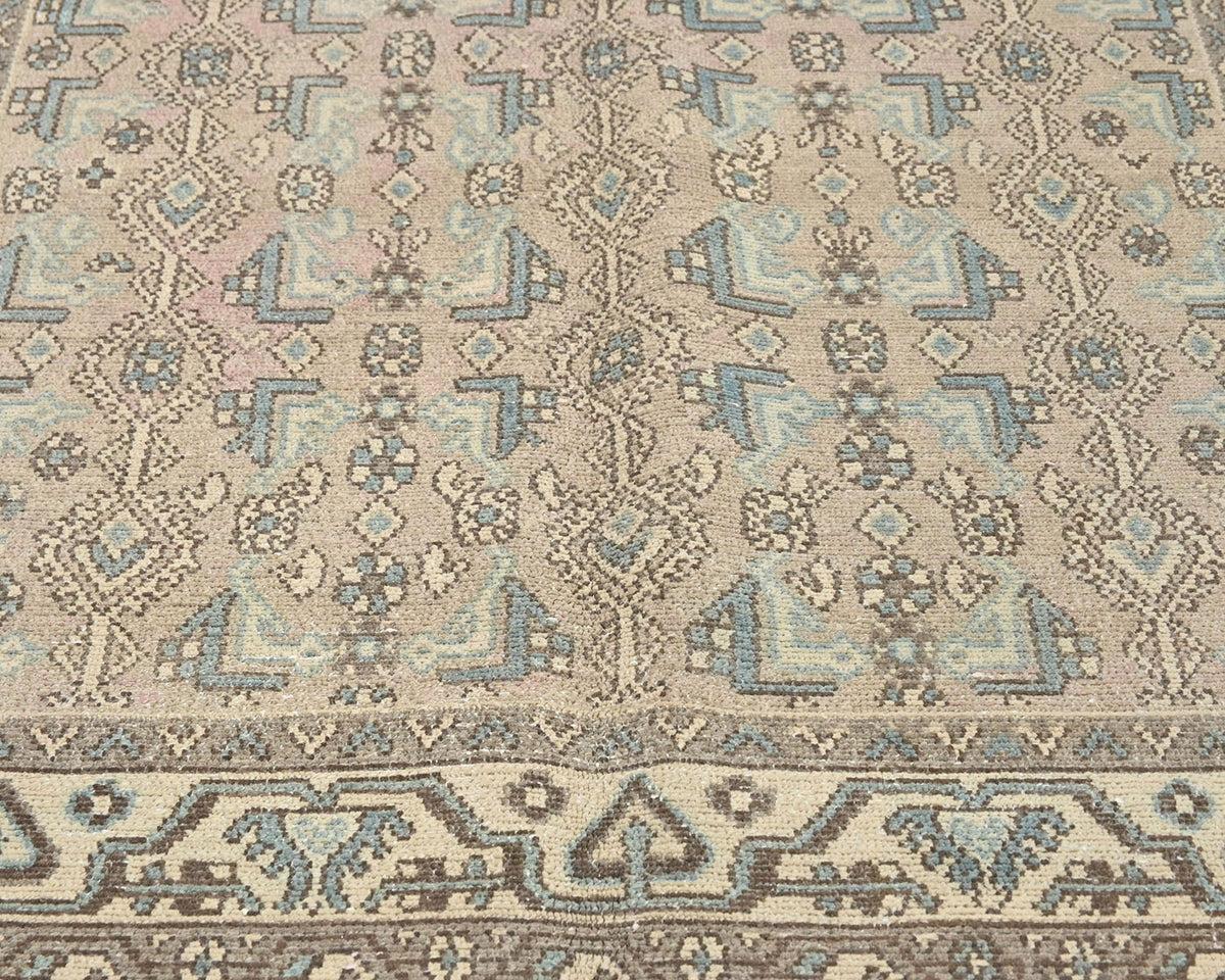 5x7 Vintage Brown Persian Style Hand Knotted Low Pile Wool Area Rug