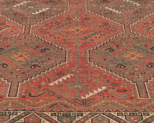 6x8 Vintage Persian Style Red Low Pile Wool Area Rug