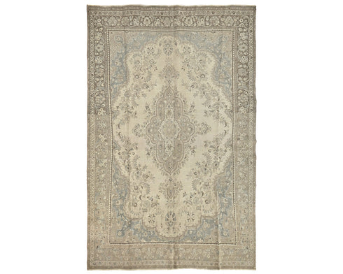 7x10 Vintage Brown Persian Style Hand Knotted Low Pile Wool Area Rug