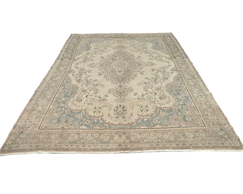 7x10 Vintage Brown Persian Style Hand Knotted Low Pile Wool Area Rug