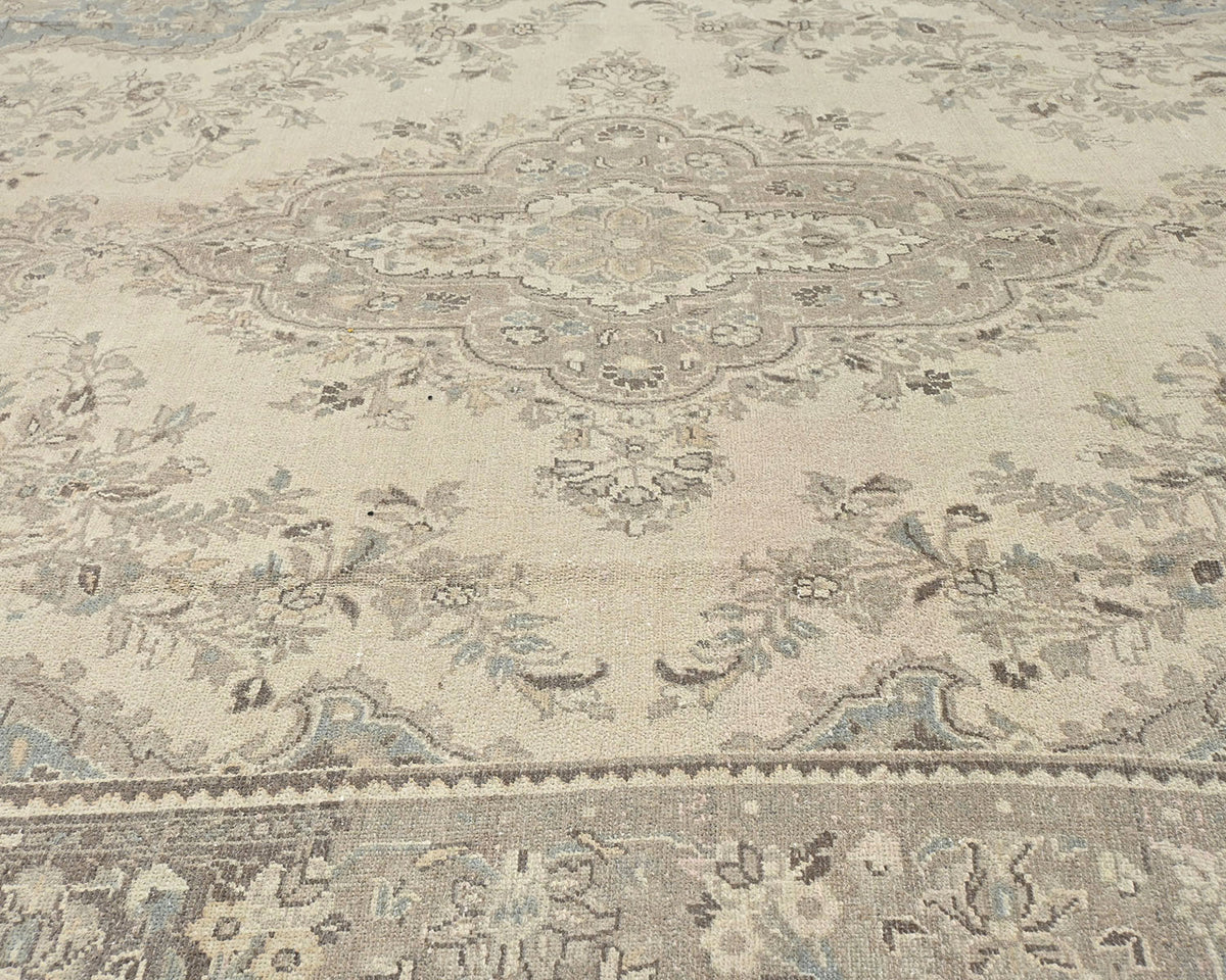 7x10 Vintage Brown Persian Style Hand Knotted Low Pile Wool Area Rug