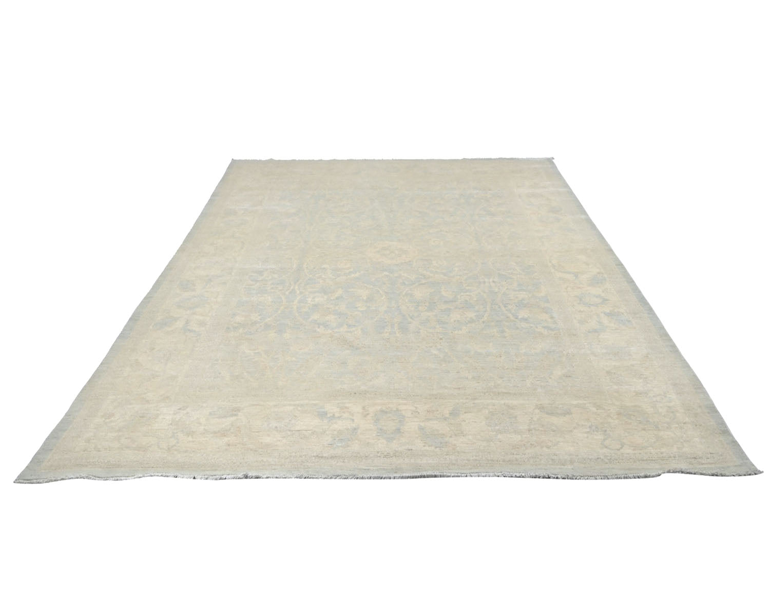9x12 Chobi Fine Quality Gray Afghan Hand Knotted Wool Area Rug