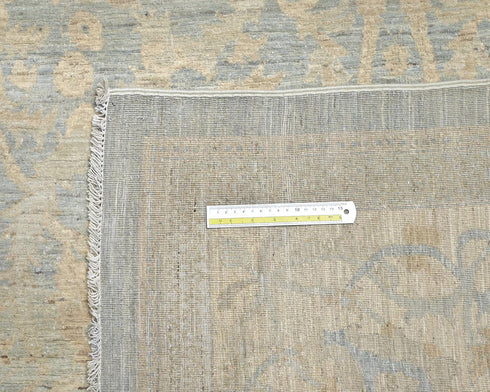 9x12 Chobi Fine Quality Gray Afghan Hand Knotted Wool Area Rug