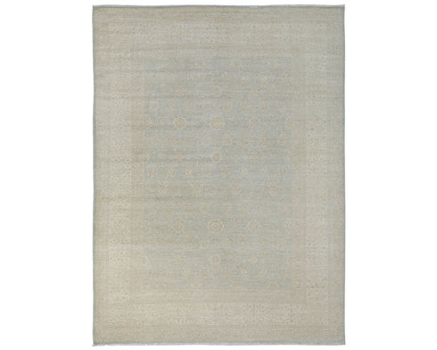9x12 Chobi Fine Quality Gray Afghan Hand Knotted Wool Area Rug